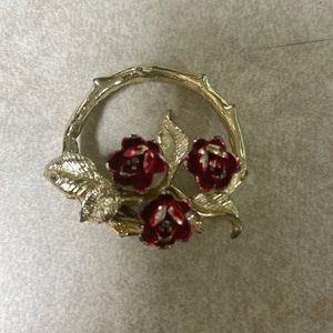 Vintage rose gold tone circle pin